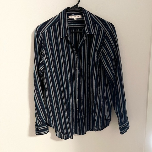 XiRENA Beau Metallic Button Down Long Sleeve Shirt size Small - Picture 6 of 6